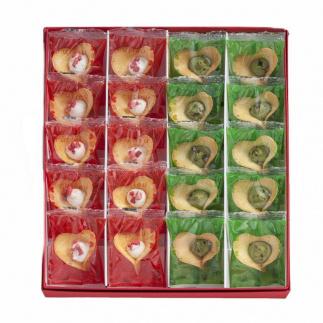 【KINEEL】ルフル20個入（バニラ×10個、抹茶×10個）［ 京都 老舗 和菓子 千寿せんべい 有名店 ラングドシャ 人気 おすすめ お菓子 スイーツ 洋菓子 花 お取り寄せ 通販 ギフト プレゼント 贈答 ふるさと納税 ］