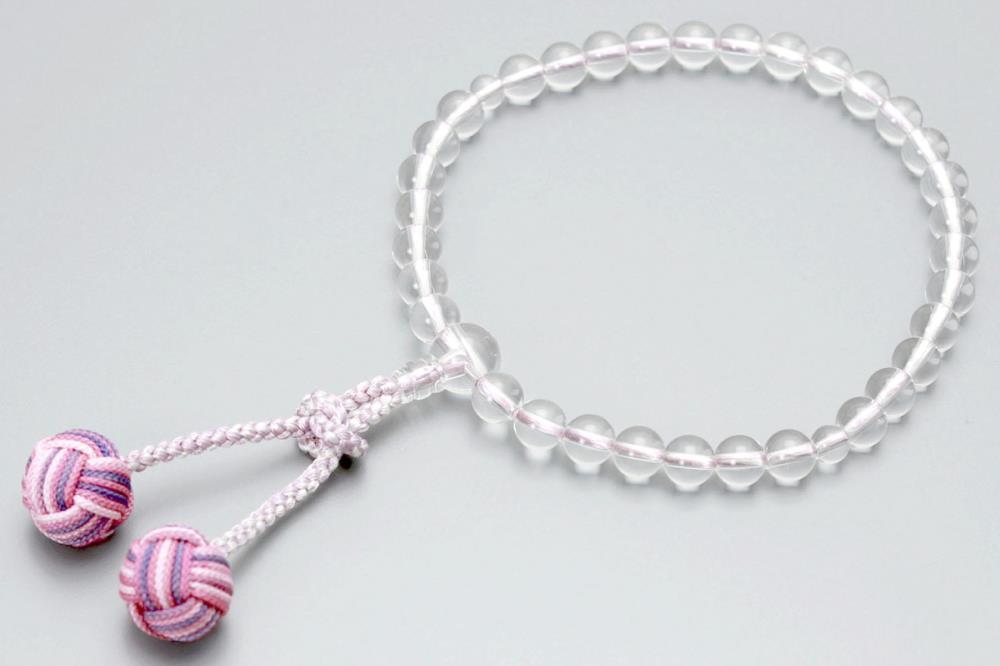 【京念珠】数珠 水晶 彩色念珠【土屋念珠店/女性用/レディース/念珠/略式/3721】