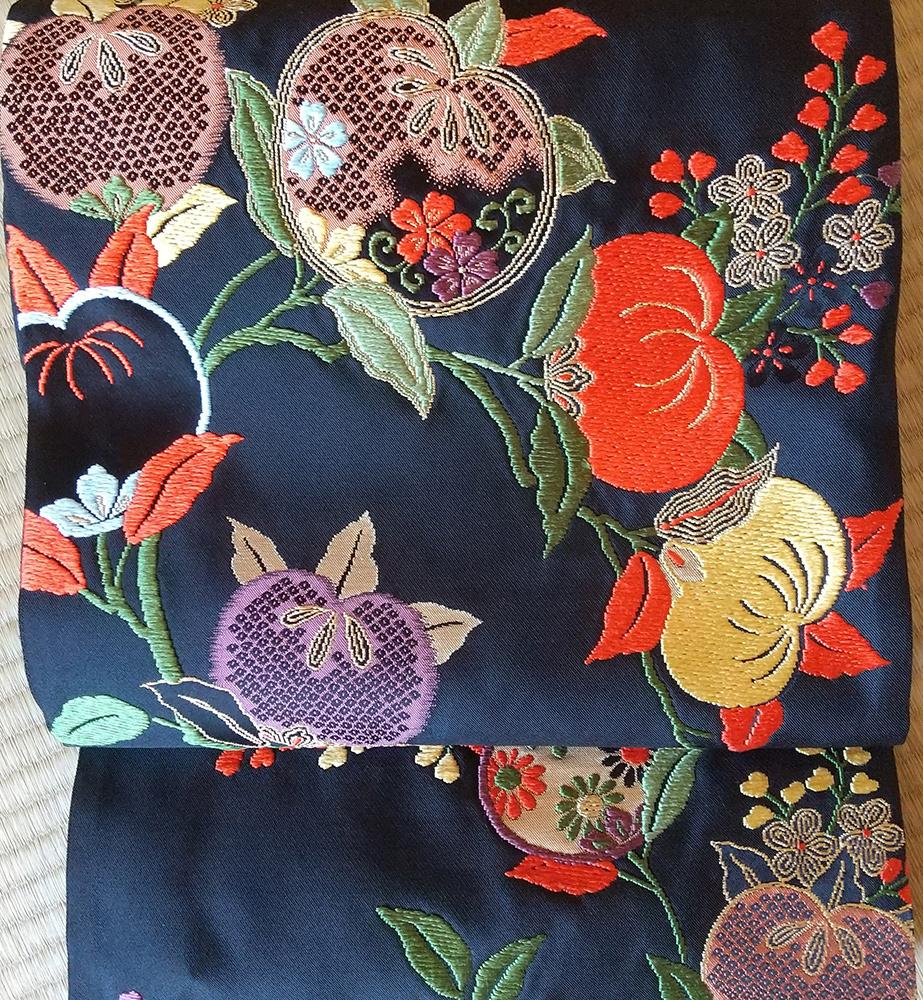 【山口成織物】西陣織 緞子袋帯  小袖橘【手機】【お仕立付き】