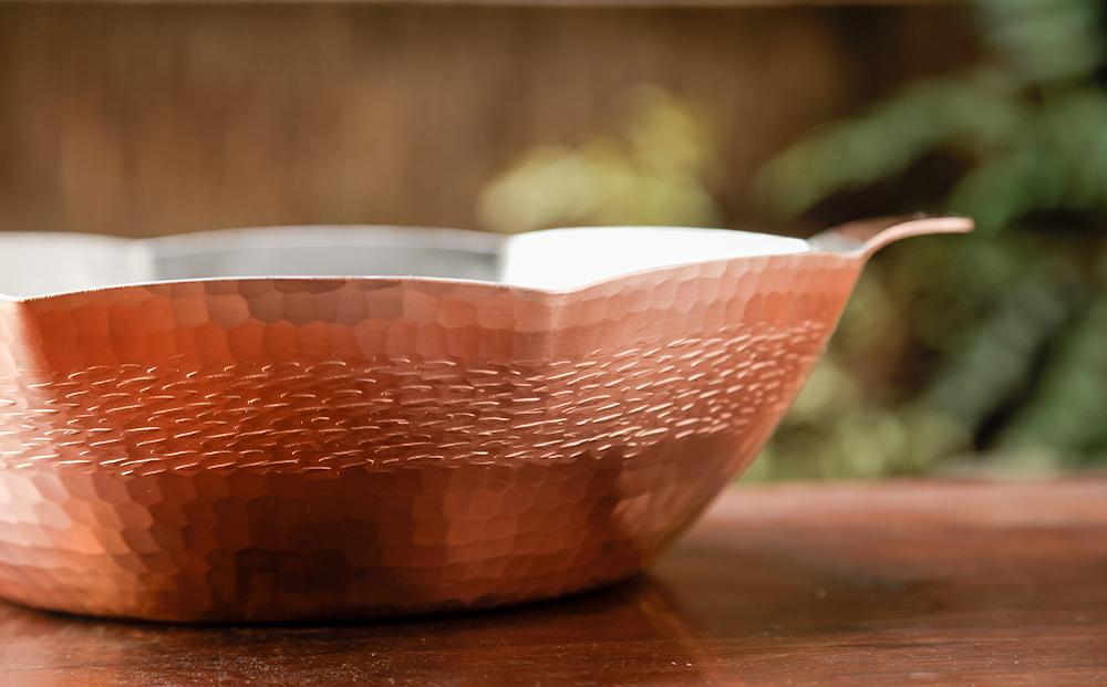 【八木庖丁店】手打ち銅製 八角水煮鍋(9寸)