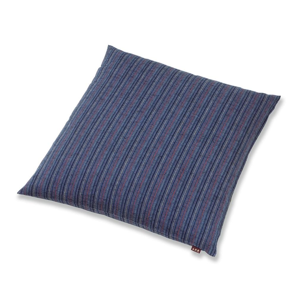 【工夫庵】唐桟縞（とうざんじま）座布団 紺（2枚セット）（BB）