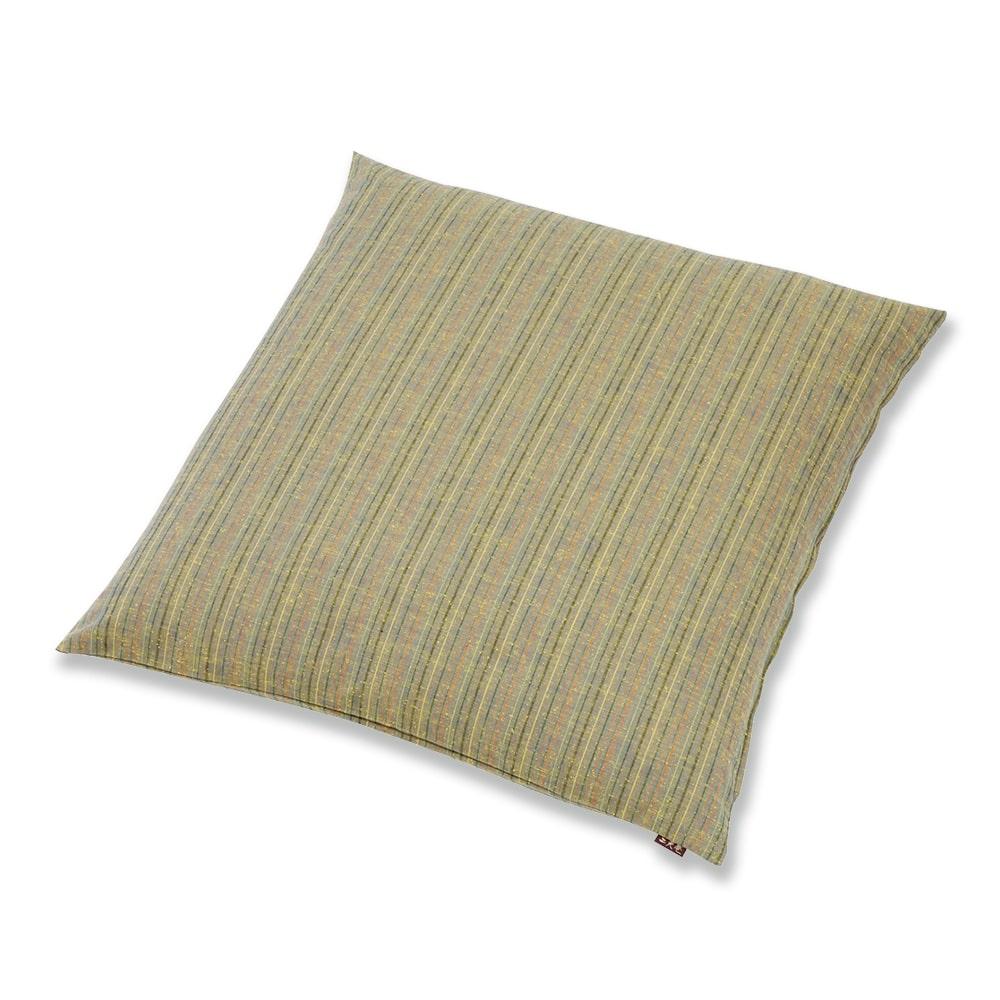 【工夫庵】唐桟縞（とうざんじま）座布団 グリーン（2枚セット）（GR）