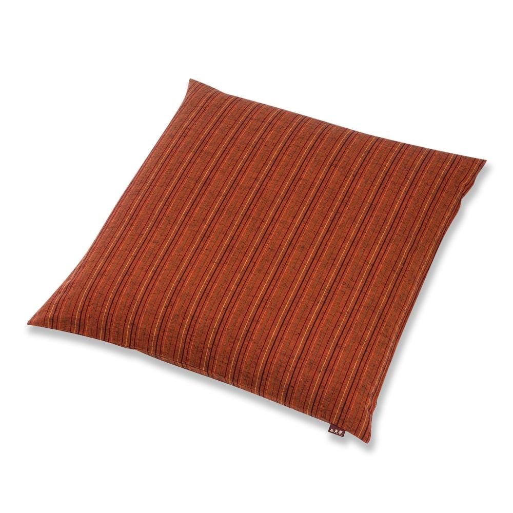 【工夫庵】唐桟縞（とうざんじま）座布団 えんじ（2枚セット）（EE）