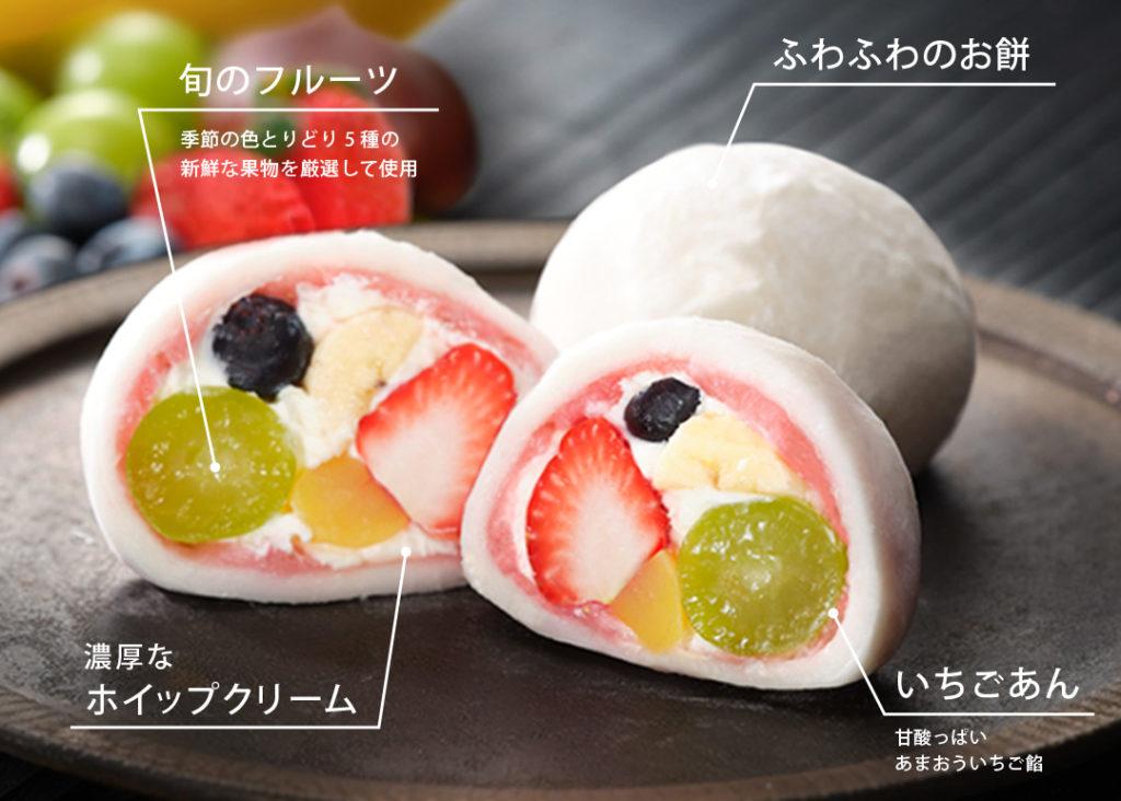 【仁々木】テレビで多数紹介！｜祇園ぽっちり・抹茶クリームと渋皮栗のセット 4個入り(フルーツ大福/祇をんににぎ)［ 京都 祇園 スイーツ お菓子 人気 おすすめ フルーツ 果物 くだもの おいしい 可愛い 抹茶 いちご あまおう ぶどう 栗 ギフト プレゼント 贈答 お取り寄せ ］ 