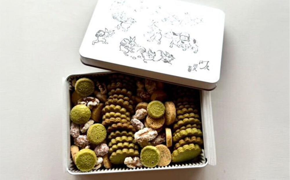 【河久】オリジナル鳥獣戯画クッキー缶 | 京都 手作り 大人のクッキー缶 人気［ 三条 京料理 スイーツ クッキー 洋菓子 オリジナル クッキー缶 こだわり おいしい 人気 おすすめ ギフト プレゼント お取り寄せ 通販 送料無料 ふるさと納税］