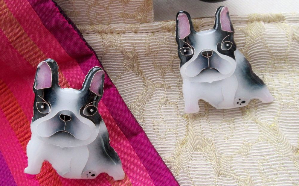 【ヒロミ・アート】フレンチブルドッグブローチ(ハチワレ) [ 京都 嵐山 東山 京七宝 純銀製 犬 人気 おすすめ 装飾品 かわいい ギフト プレゼント お取り寄せ 通販 送料無料 ふるさと納税 ]