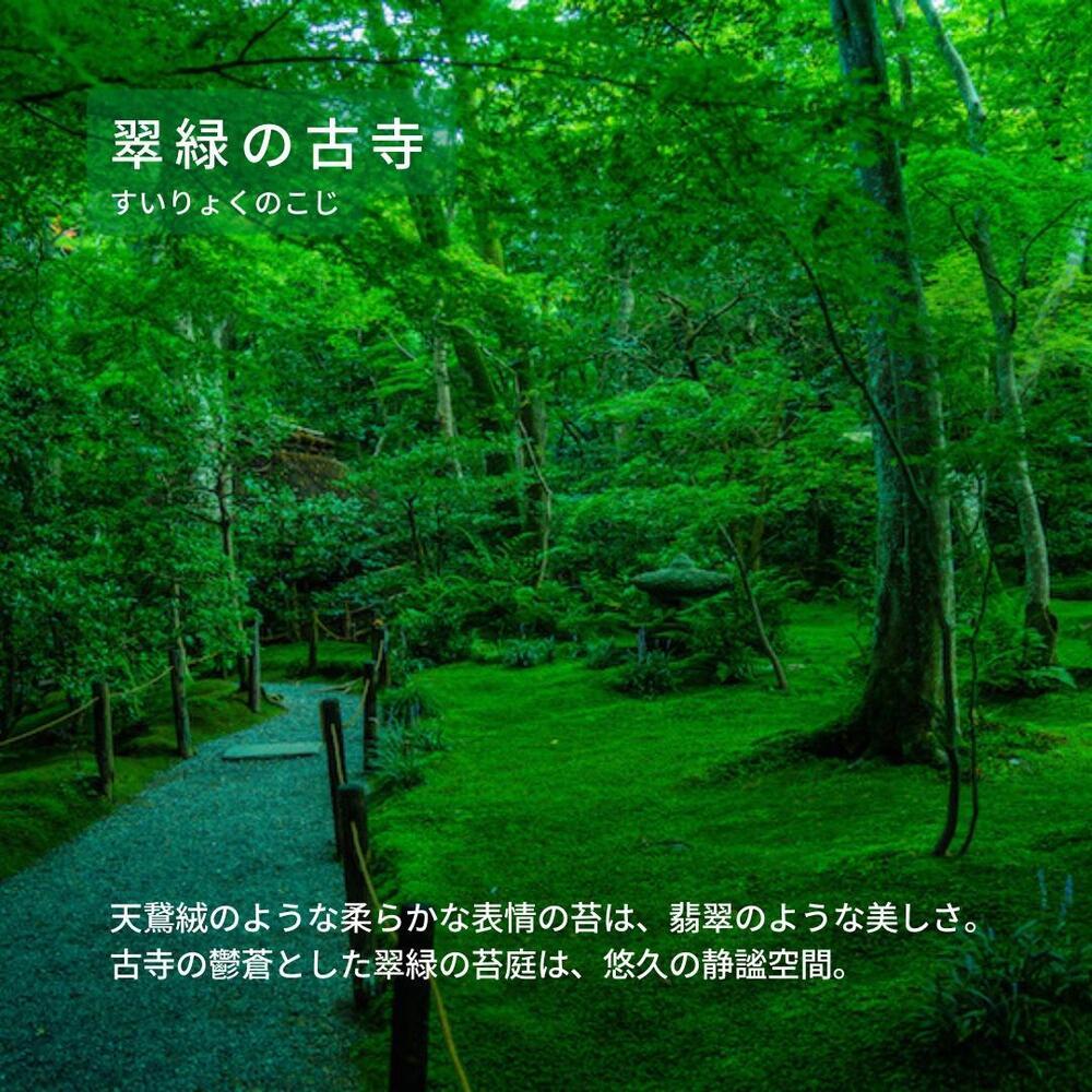 【洛景工房】ウォレットキーケース「SMART MOVE！PLUS！」＜翠緑の古寺（緑）＞