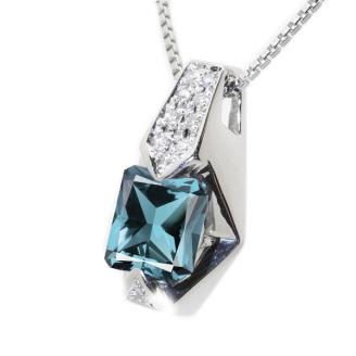 【京セラ】クレサンベール〈アレキサンドライト・天然ダイヤモンド〉ペンダント【プラチナ/プリンセスエメラルドカット/6月誕生石】