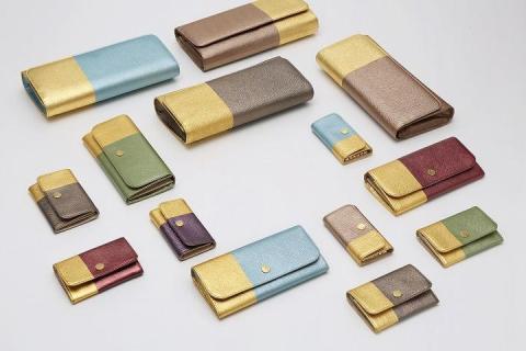 【金箔押　山村】DAYBREAK 長財布 【アクア】