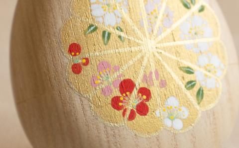 【箱藤商店】桐製たまご箱（菊文様）〈京都日本画絵師絵付け〉