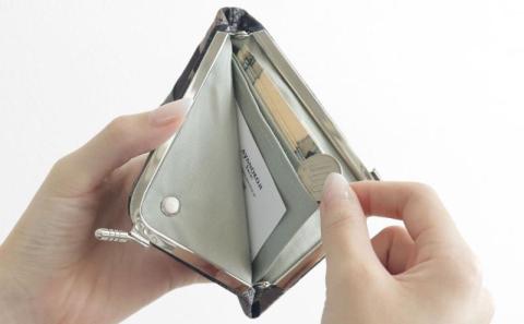 【AYANOKOJI】天溝がま口ウォレット(帯地風車柄　珈琲)