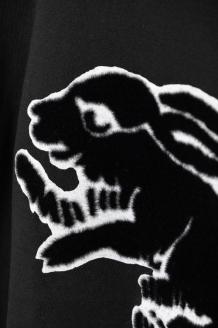 【beanxious(ビーアンキシャス)】直植毛フロッキーTシャツ　ウサギ黒　(Sサイズ)