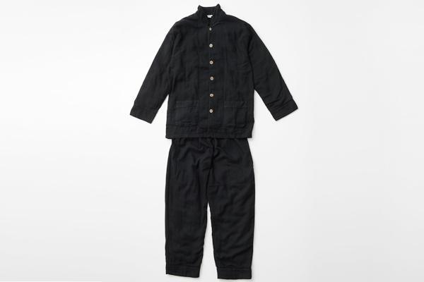 【大東寝具】京和晒綿紗×御黒染司 京都紋付 ガーゼパジャマ 2重合わせ【黒】男女兼用サイズ（S）［ 京都 寝具 老舗 パジャマ 人気 おすすめ ガーゼ 快眠 健康 やわらかい お取り寄せ 通販 送料無料 ふるさと納税 ］