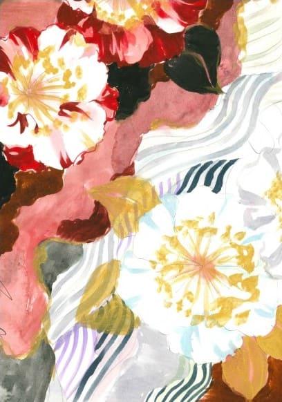 【京都工芸染匠協同組合】石川さゆりさんデビュー50周年記念 コンペ特別賞受賞 付下げ着尺【A】「火の国・水の国」