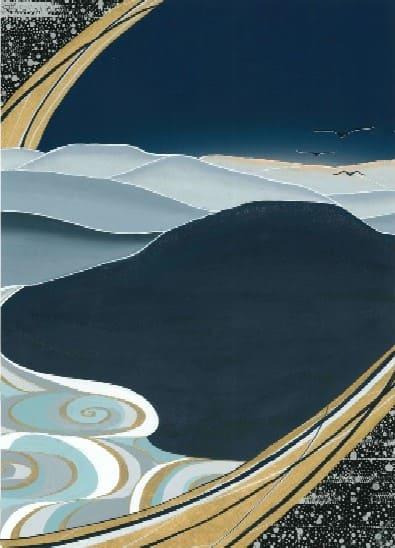 【京都工芸染匠協同組合】石川さゆりさんデビュー50周年記念 コンペ特別賞受賞 付下げ着尺【E】「望郷」