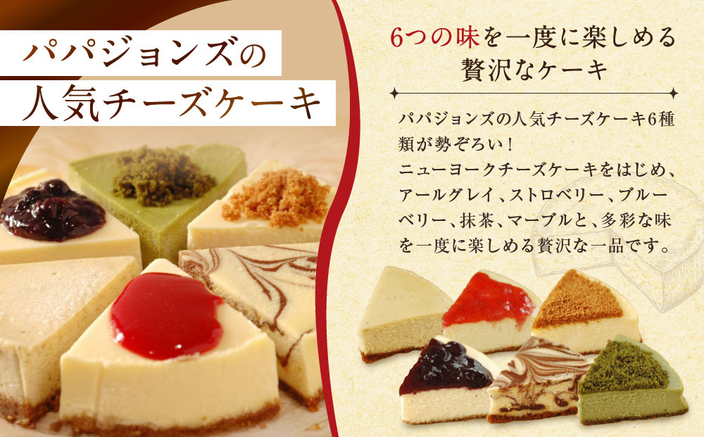 【パパジョンズ】6ベストチーズケーキ［ 京都 スイーツ チーズ ケーキ おいしい 人気 おすすめ お菓子 洋菓子 お取り寄せ 通販 送料無料 ふるさと納税 ］