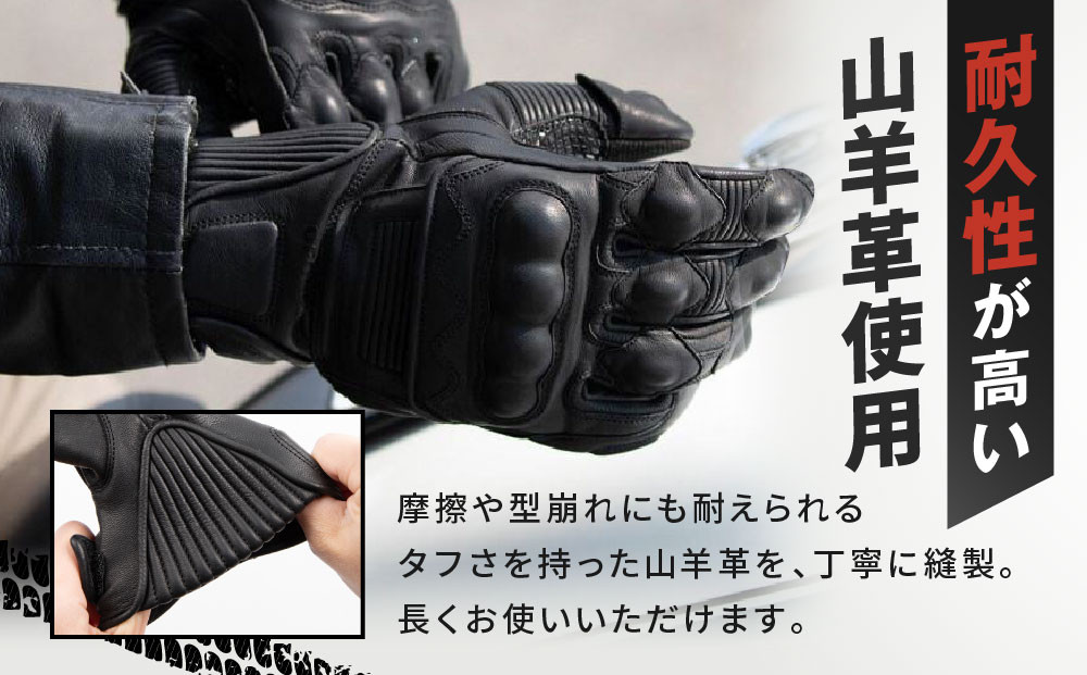 【デグナー】プロテクター付きレザーグローブ ブラック [TG-94]【サイズM】［ 京都 バイクギア グローブ 人気 おすすめ 革 レザー ツーリング ライダー バイカー バイク ブランド メーカー ギア パーツ ］