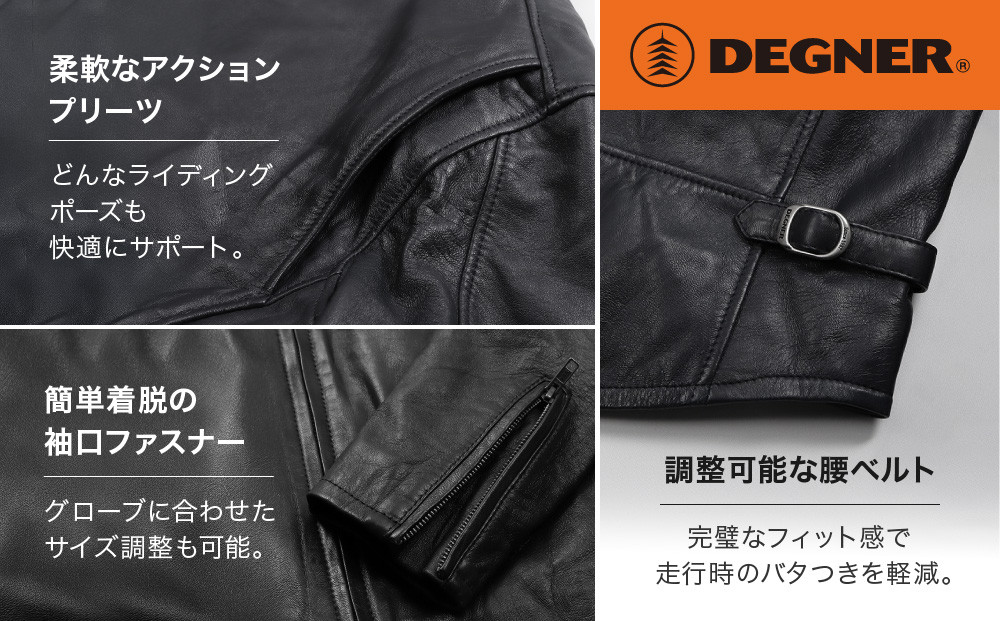 【デグナー】レザージャケットレッド〈XLサイズ〉22SJ-3［ 京都 バイクギア ジャケット 人気 おすすめ 革 レザー ツーリング ライダー バイカー バイク ブランド メーカー ギア パーツ ］
