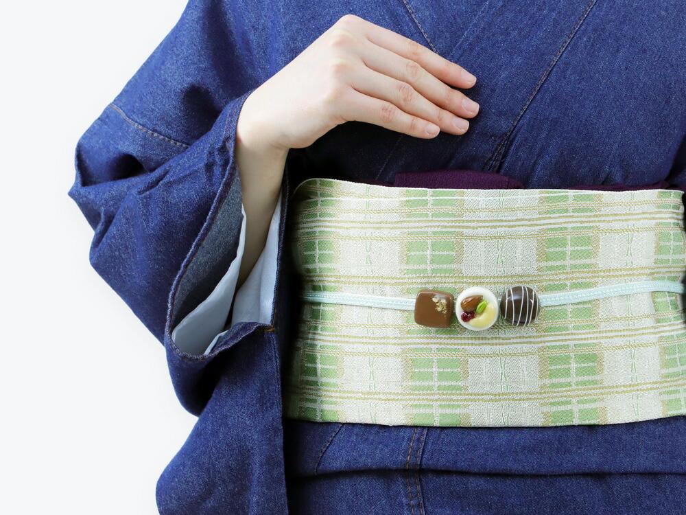 【たゆたふ】一点一点手作りの完全オリジナル チョコレート帯留（ビターチョコ）