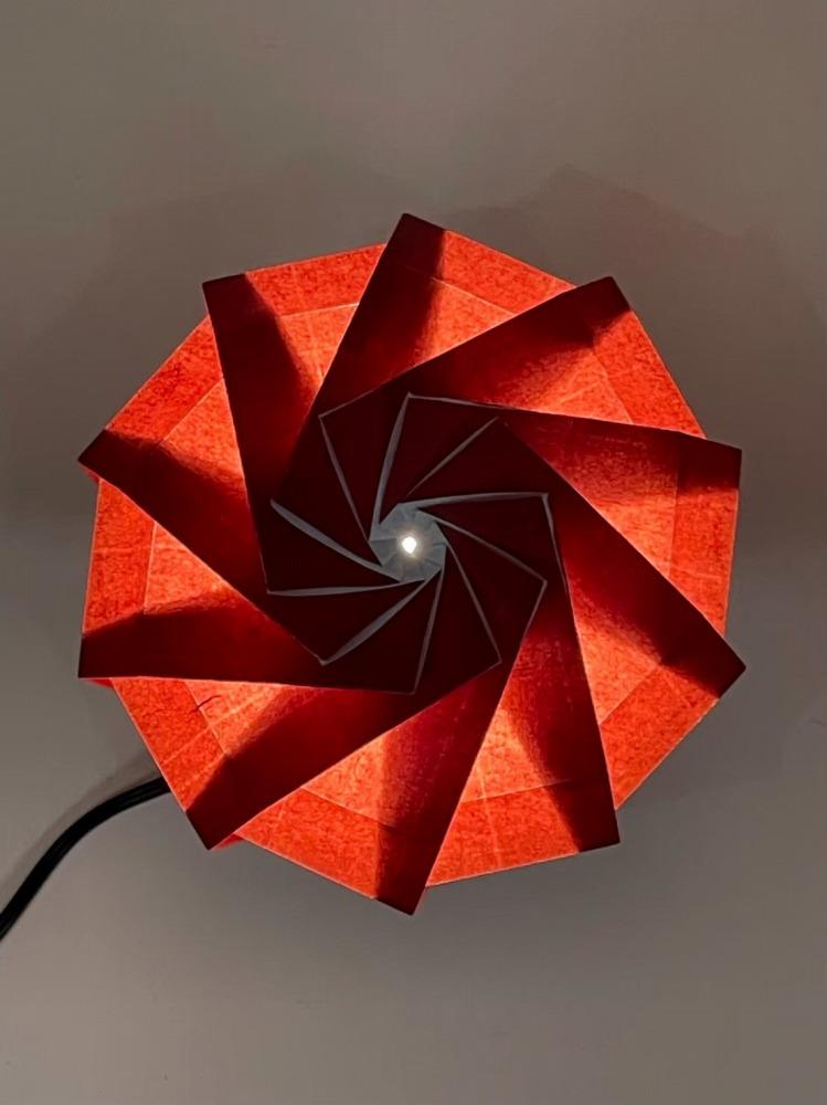 【イノベーティブクラフトワークス】折灯華 BONBORI maru -M- 色和紙 10cm ポール付スタンドタイプ