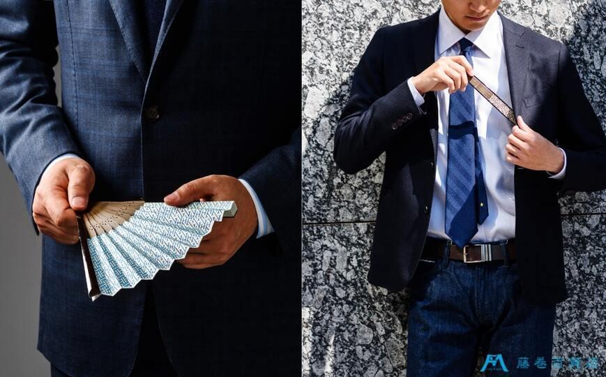 藤巻百貨店オリジナル「白竹堂×長谷川松寿堂」京友禅和紙紗綾形扇子【ブラック】