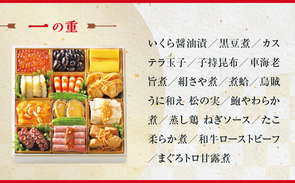 【大丸京都店おすすめ品】＜京天神野口＞監修 二段重 4人前【大丸京都店おすすめ品】｜京都 本格おせち 人気おせち［ 京都 料亭 老舗 おせち 京料理 人気 おすすめ 2026 正月 お祝い おせち料理 グルメ ご自宅用 お取り寄せ 通販 送料無料 ふるさと納税 ］