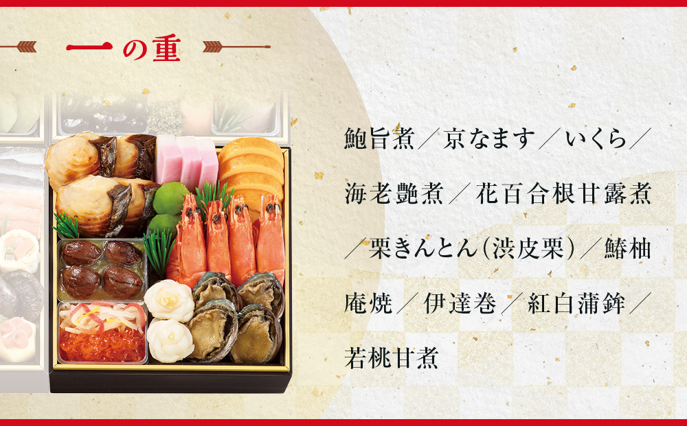 【大丸京都店おすすめ品】＜京・料亭 わらびの里＞和洋風4段 4人前【大丸京都店おすすめ品】｜京都 本格和洋風おせち 人気おせち［ 京都 料亭 老舗 おせち 京料理 人気 おすすめ 2026 正月 お祝い おせち料理 グルメ ご自宅用 お取り寄せ 通販 送料無料 ふるさと納税 ］