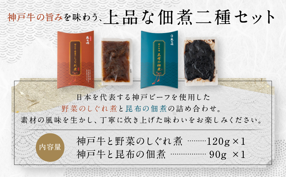 【京阪百貨店厳選】京都伏見「魚三楼」 神戸牛と野菜のしぐれ煮＆神戸牛と昆布の佃煮のセット｜創業250年 老舗料亭 ご飯のお供 人気セット(FUO-S1K1)［ 老舗料亭の逸品詰め合わせ グルメ 美食 贅沢 おすすめ お惣菜 ギフト プレゼント 贈答 お取り寄せ 通販 送料無料 ふるさと納税 ］