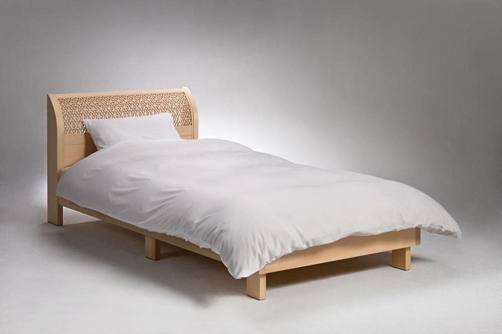 【村山木工】組子ベッド（シングルベッド）