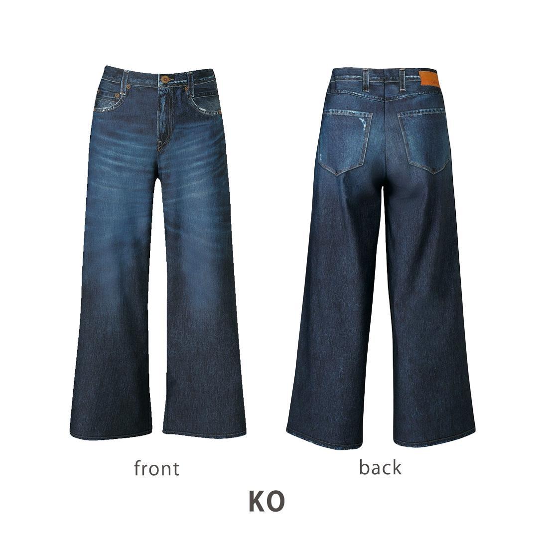 【ワコール/カルソン】まるでデニム ワイド レディス＜Lサイズ/KO＞［ 京都 ストレッチ パンツ ぐ～んとのびる! 快適 楽 はきごこち ファッション 人気 おすすめ ズボン ふるさと納税 ］