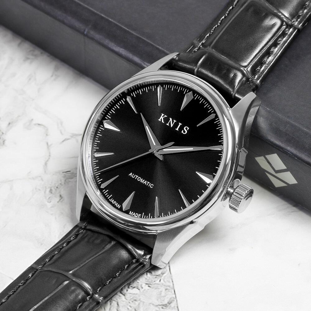 【KNIS KYOTO】サンレイダイアル 日本製 自動巻き 腕時計 革ベルト レザー ブラック［ 京都発 腕時計 ブランド おしゃれ 人気 おすすめ ウォッチ 時計 高級 ファッション お取り寄せ 通販 ニス ふるさと納税 ］