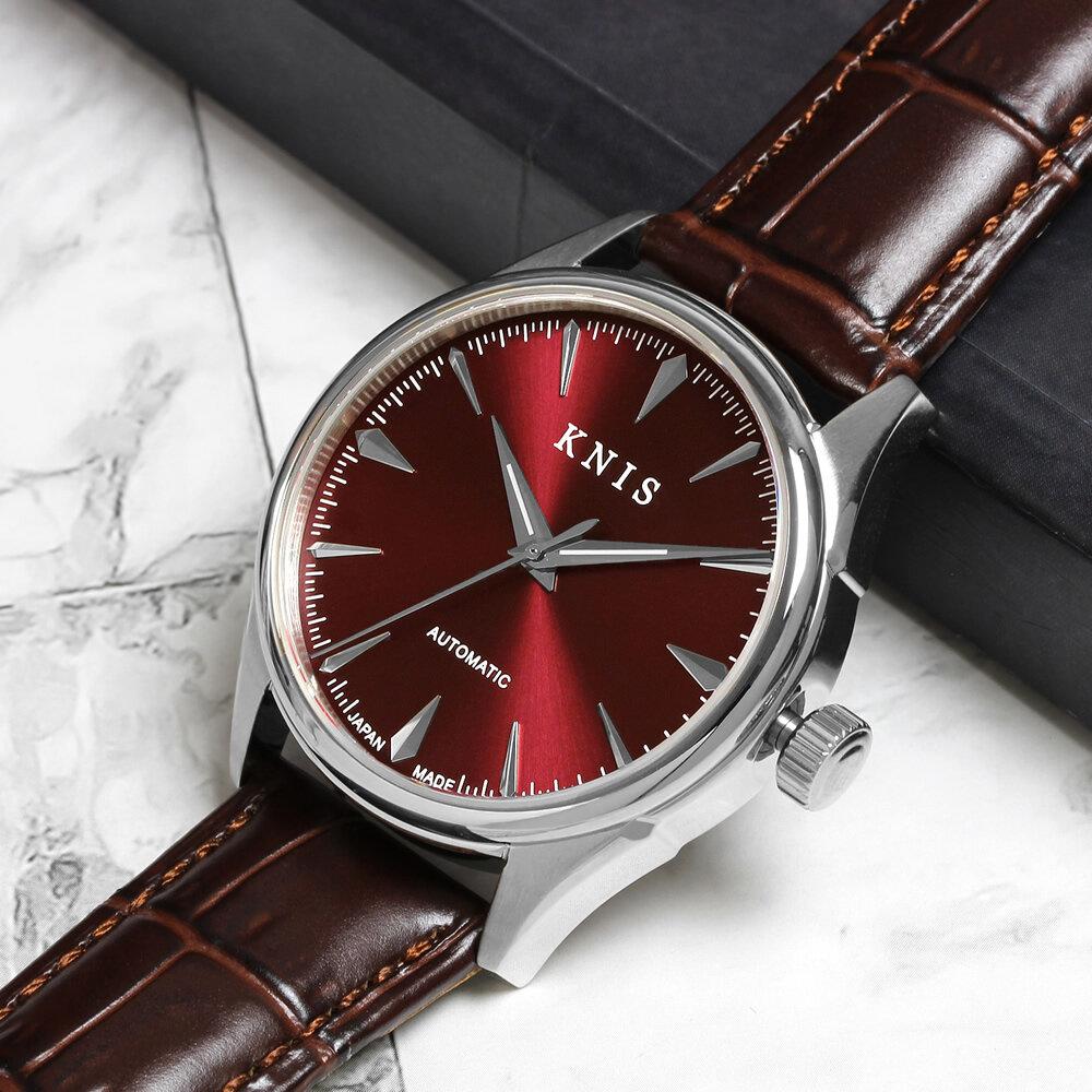 【KNIS KYOTO】サンレイダイアル 日本製 自動巻き 腕時計 革ベルト レザーレッド［ 京都発 腕時計 ブランド おしゃれ 人気 おすすめ ウォッチ 時計 高級 ファッション お取り寄せ 通販 ニス ふるさと納税 ］