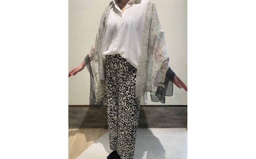 【京都丸紅】V&Aシルクオーガンジーショール（グレー）