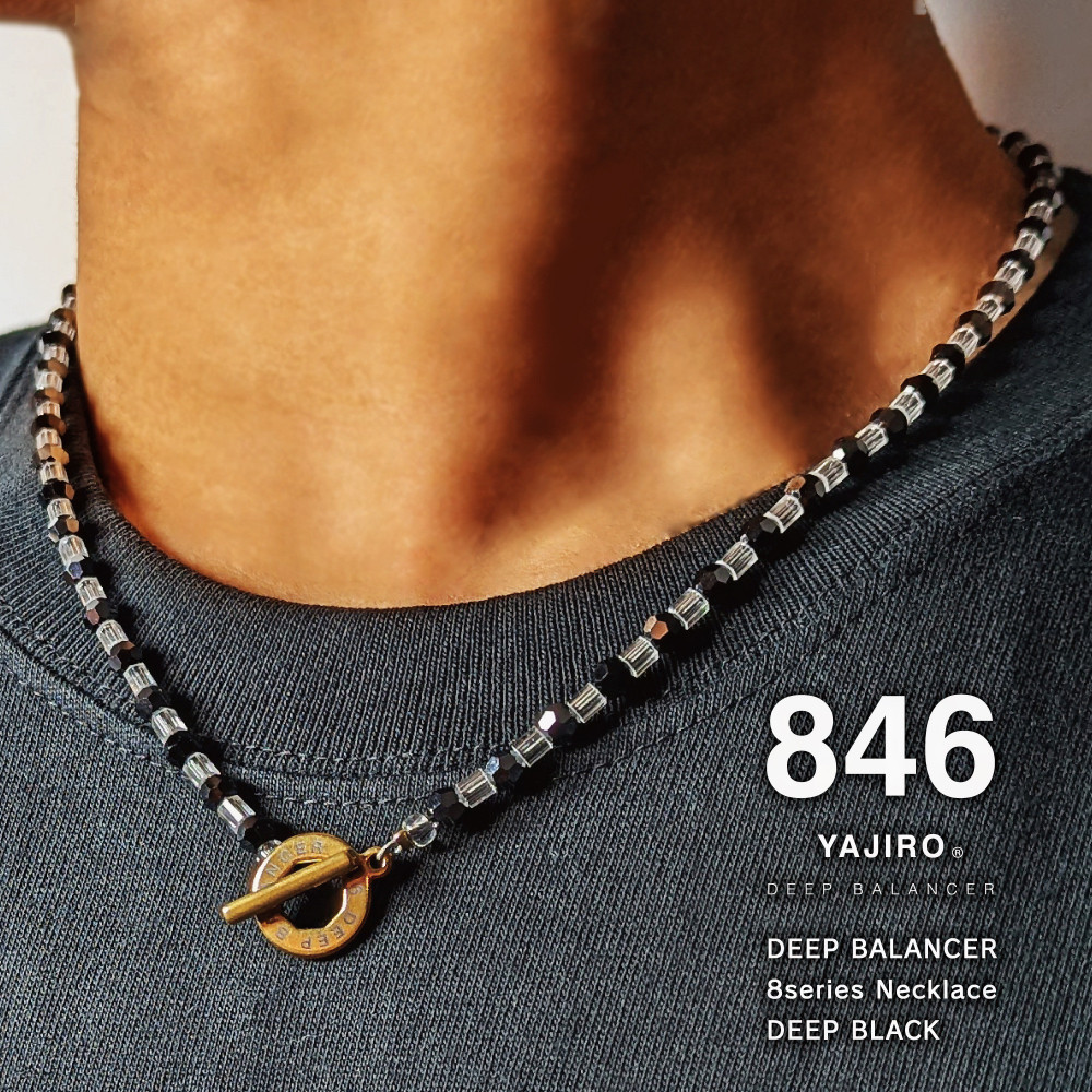 【846YAJIRO】スポーツネックレス 8シリーズ ネックレス GOLD TITA22〈DEEP BLACK・Lサイズ50センチ〉｜京都 アスリートネックレス 人気［ 磁気ネックレス プロ選手愛用 スポーツブランド 疲労回復 体調管理 睡眠 健康 おしゃれ スポーツ 人気 おすすめ お取り寄せ 通販 送料無料 ふるさと納税 ］