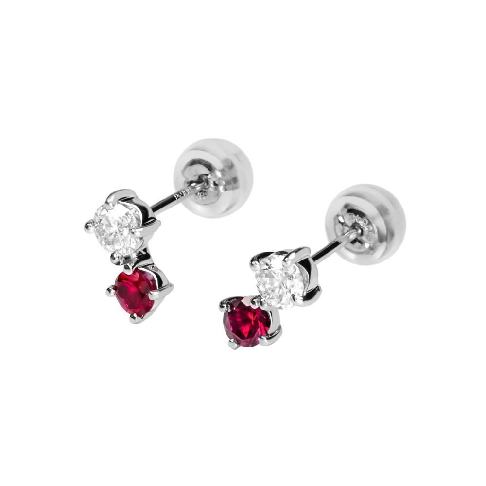 【高島屋選定品】＜京セラ＞クレサンベール＜ルビー／ダイヤモンド ＞PT900 ピアス カジュアル 7月誕生石 ［ 京都 宝石 ジュエリー 人気 おすすめ 高級  特別 おしゃれ ファッション ブランド ダイヤ  ルビー ］