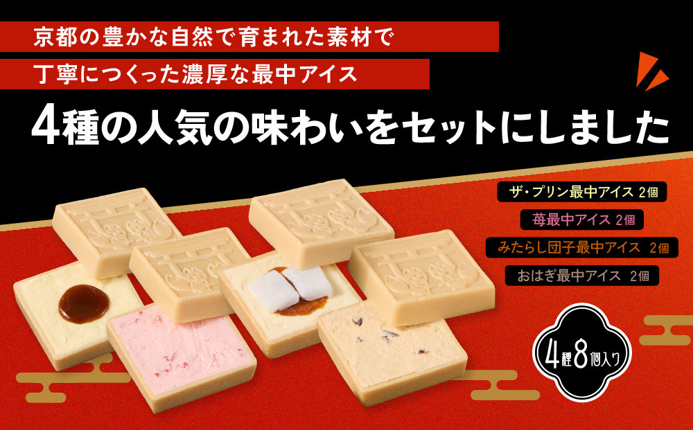 【御稲荷最中アイス】京の縁起物セット｜京都 伏見稲荷 最中アイス 人気セット［ 京都 もなか 最中 8個セット アイス スイーツ 人気 おすすめ ギフト プレゼント お菓子 通販 お取り寄せ 送料無料 ふるさと納税 ］