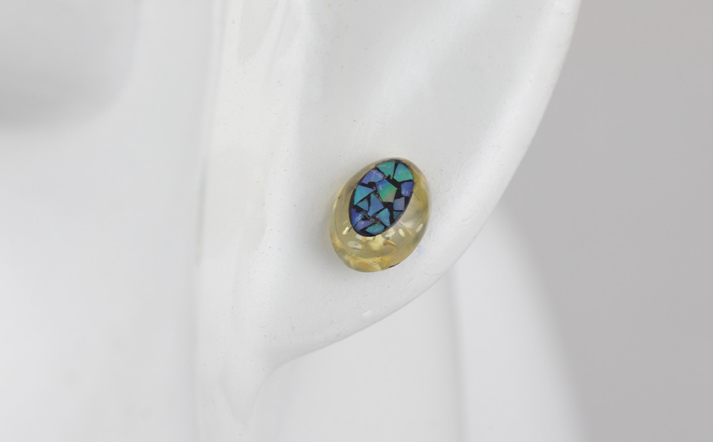 【嵯峩螺鈿野村】アンバー フラグメントピアス｜京都 老舗 伝統工芸 漆器 ジュエリー［ 京都 老舗 伝統工芸 工芸品 アクセサリー ジュエリー ファッション 漆 人気 おすすめ 職人 お取り寄せ 通販 送料無料 ふるさと納税 ］