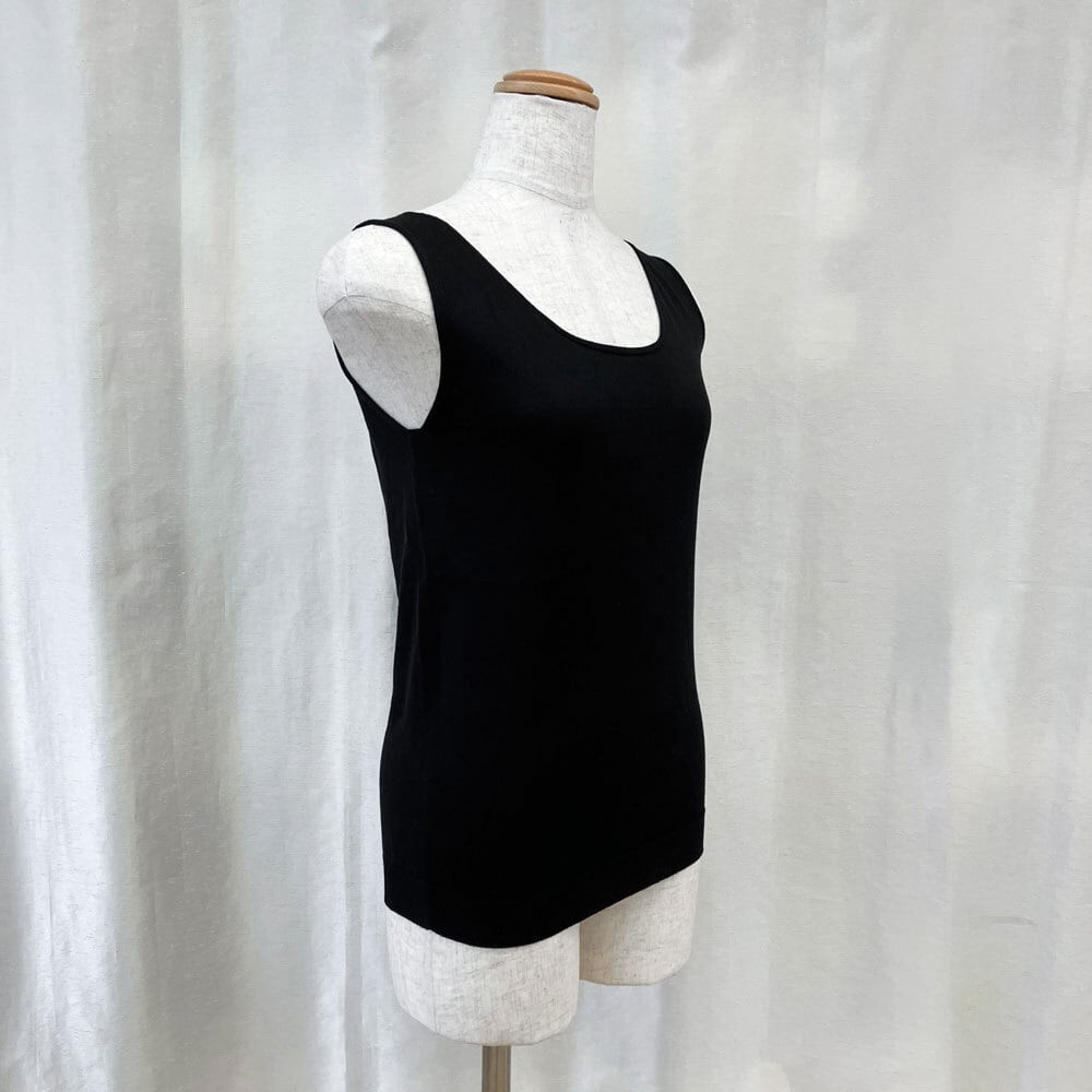 【伊と幸】《白生地の老舗が贈る》姫＋ウォッシャブル シルクニット タンクトップ(Lサイズ・ブラック)｜京都 人気 インナー 肌着［ 京都 老舗 絹 ファッション レディース 人気 おすすめ ギフト お取り寄せ 通販 送料無料 ふるさと納税 ］