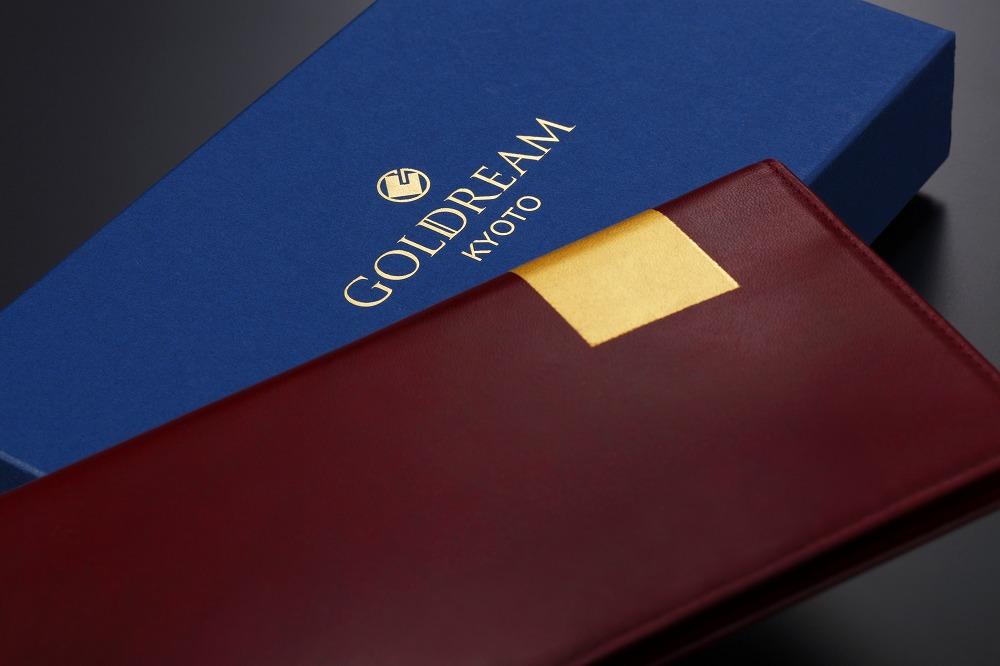 【金箔押　山村】Byobu 長財布（緋色）