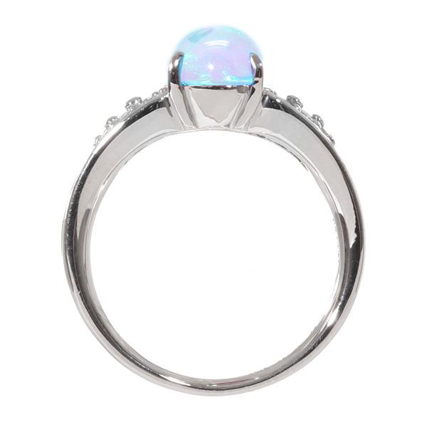 【京セラ】クレサンベール〈ウォーターオパール〉リング【プラチナ/メレダイヤ12石/カボションカット/10月誕生石/BRGW7495】