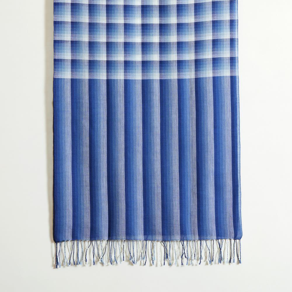 【アトリエシムラ】《草木染めのストール》色合わせストール（万華鏡ー藍）