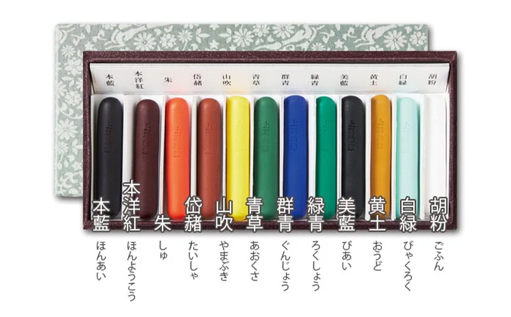 【上羽絵惣】特製棒絵具12色セット「慶彩」［ 京都 日本画用絵具専門 絵具 絵 絵画 画材 プロ仕様 人気 おすすめ お取り寄せ 通販 送料無料 ふるさと納税 ］