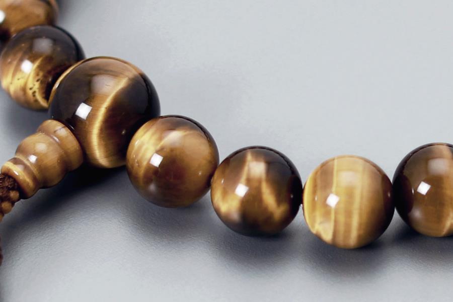 【京念珠】数珠 虎目石 正絹房【土屋念珠店/男性用/メンズ/念珠/略式/3646】