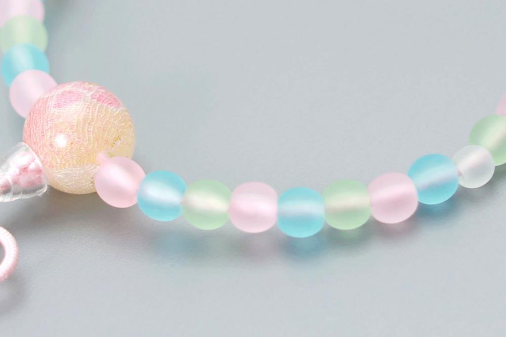 【京念珠】数珠 こどもじゅず サクランボ(ピンク)【土屋念珠店/子供用/子ども/念珠/略式/3793】