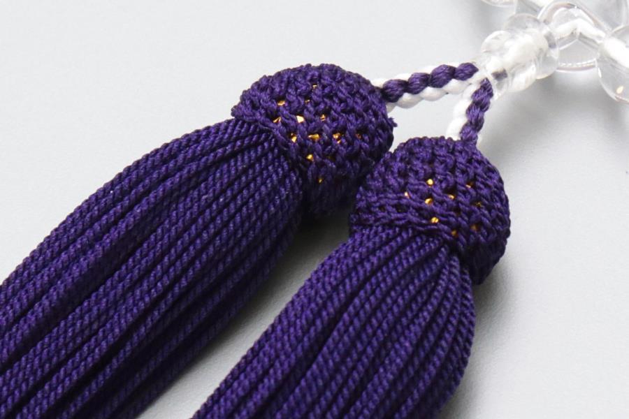 【京念珠】数珠 上 水晶 正絹頭房【土屋念珠店/女性用/レディース/念珠/略式/3696】