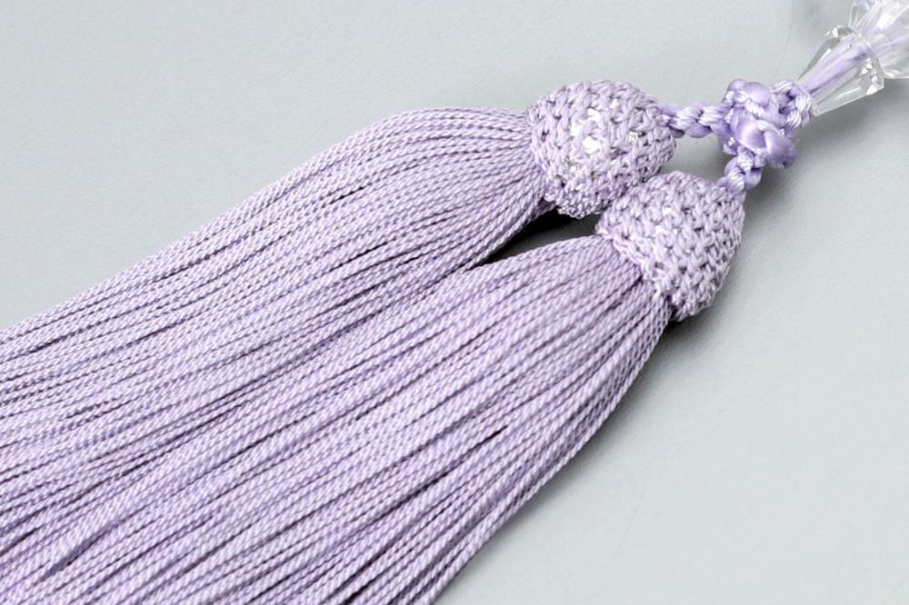 【京念珠】 水晶 スターシェイプカット 正絹松風頭房【土屋念珠店/女性用/レディース/念珠/略式/3724】