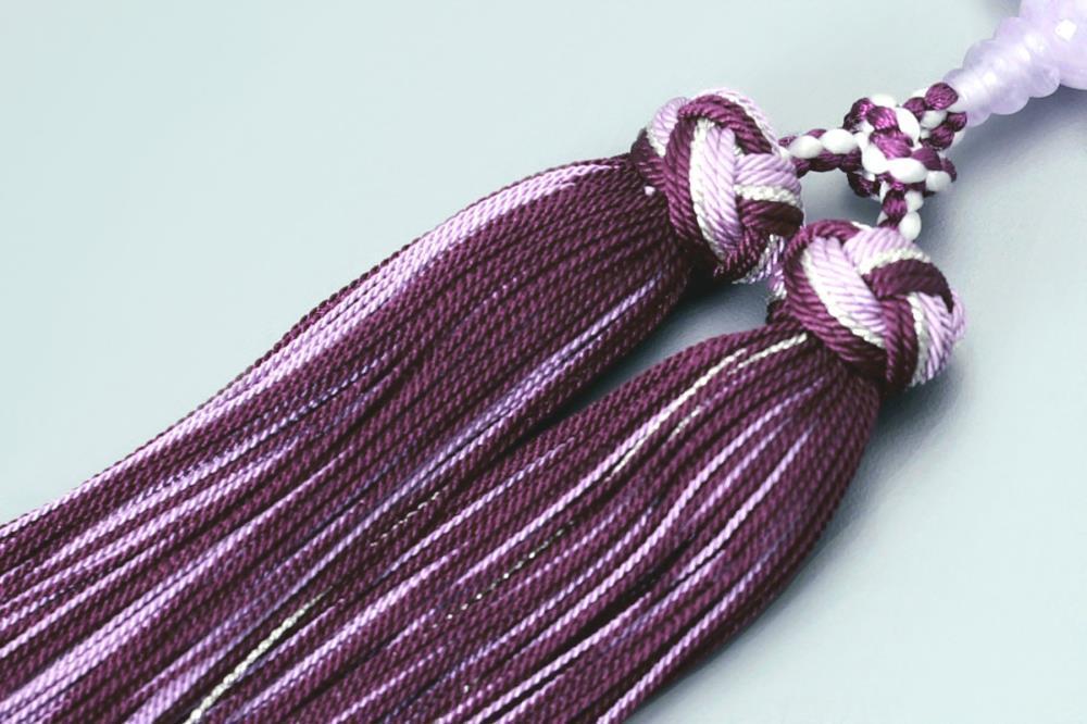 【京念珠】 藤雲石 7mm玉 七条水晶 銀花カガリ房【土屋念珠店/女性用/レディース/念珠/略式/3732】