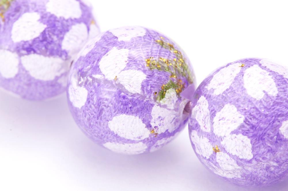 【京念珠×京ちりめん】藤雲石 数珠袋付き ラベンダー【土屋念珠店/女性用/レディース/数珠/略式/仏具】