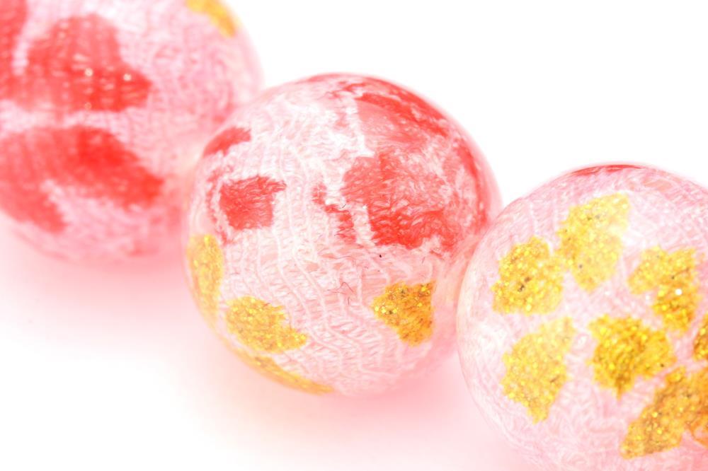 【京念珠×京ちりめん】ローズクォーツ 数珠袋付き ピンク【土屋念珠店/女性用/レディース/数珠/略式/仏具】