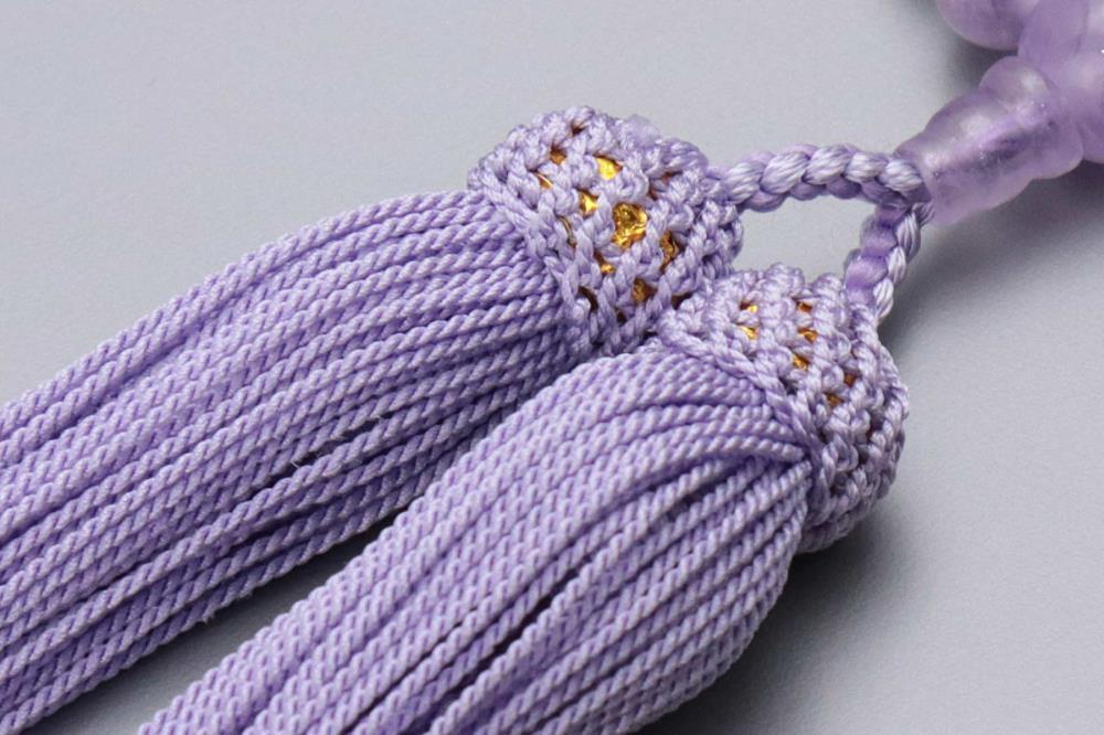 【京念珠】 厳選 藤雲石 7mm玉 正絹頭房【土屋念珠店/女性用/レディース/念珠/略式/3697】